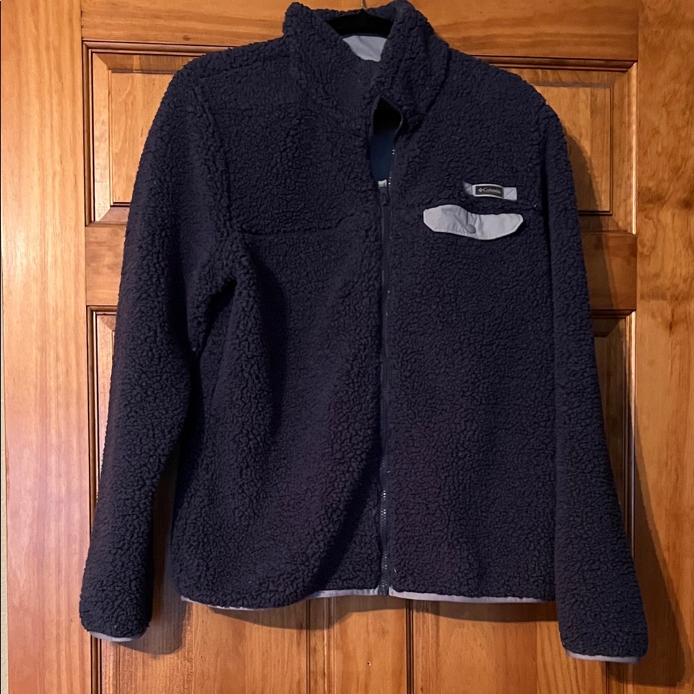 Navy Fleece Zip-Up Jacket, Columbia XL